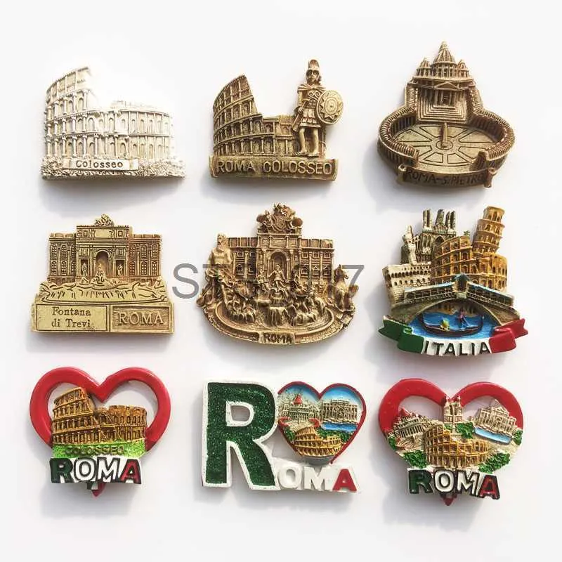 Fridge Magnets Rome Italy creative landmark tourism commemorative crafts three-dimensional Colosseum ing pool magnet refrigerator sticker x0731