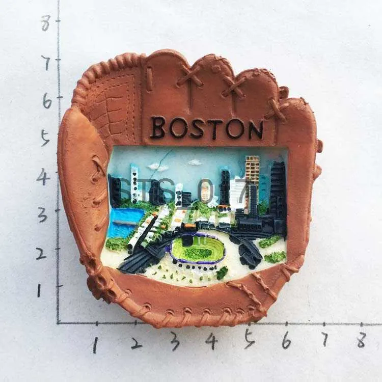 Fridge Magnets Boston USA souvenir three-dimensional baseball gloves magnetic stickers refrigerator x0731