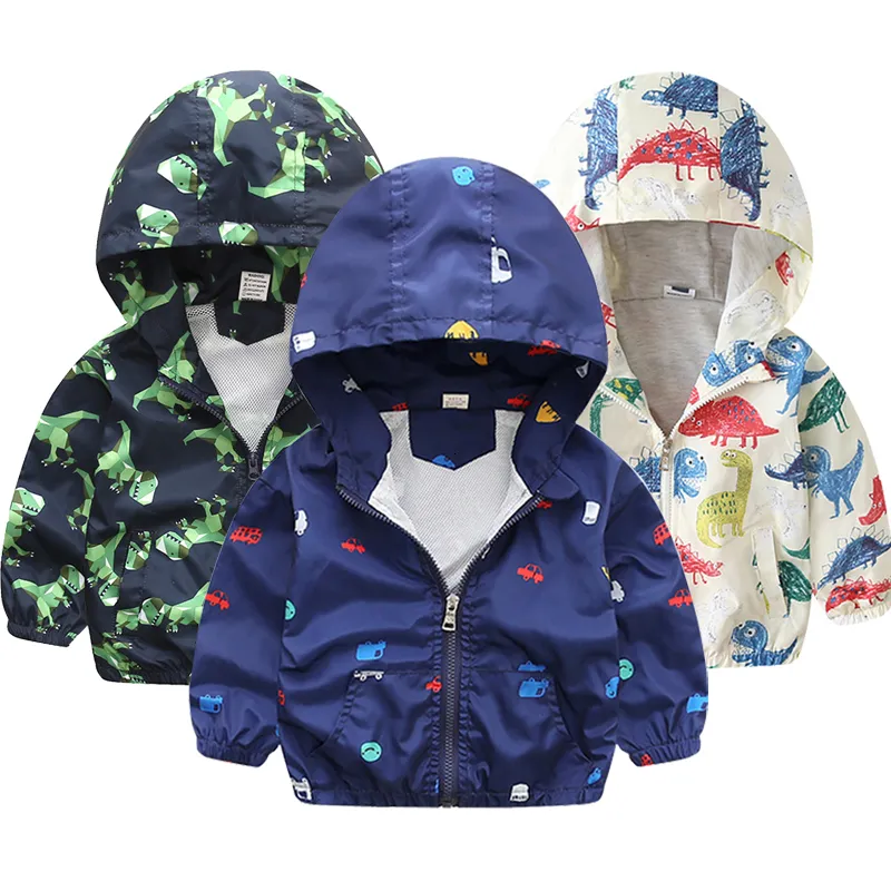 Jackets Children Autumn Spring Kids Outerwear Coats Cute Dinosaur Cartoon For Boys Baby Girls Windbreaker 1 7T 230731