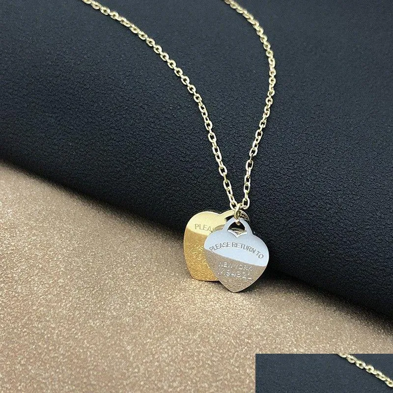 Pendant Necklaces Crystal Jewelry Gold Necklace Sier Chain Custom Cuban Womens Charms Men Moissanite Plated Chrome Heart Chains Women Dhneo