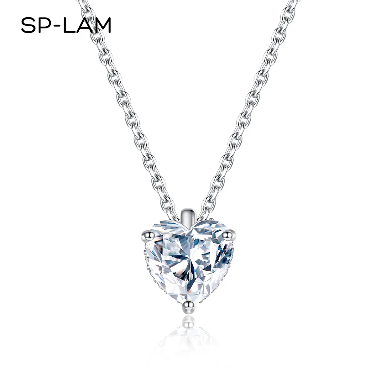 Brins Cordes Délicat Pétillant Coeur Pendentif Collier En Argent Sterling 925 1CT Lab Diamant Fine Bijoux Pour Femmes En Gros 230729