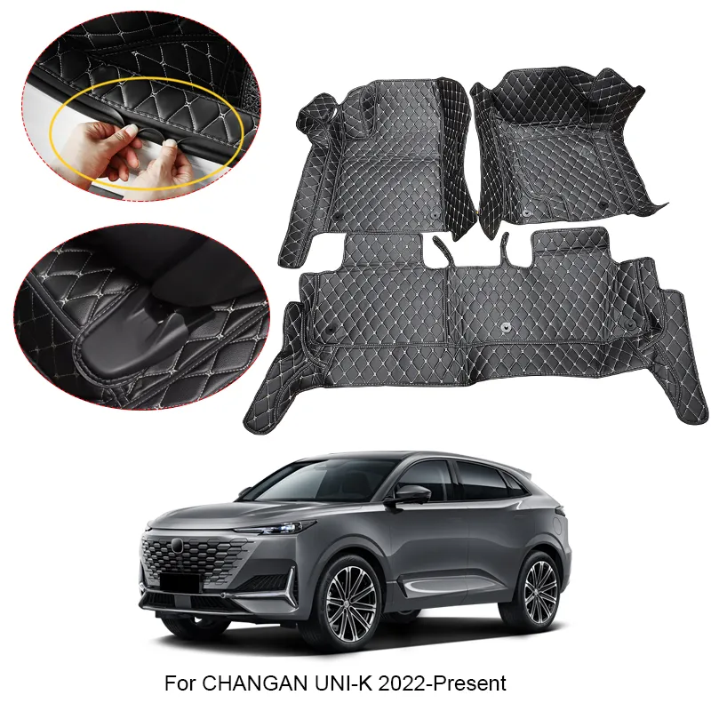 Tappetini per auto 3D Full Surround per CHANGAN UNI-K 2022-2025 Fodera protettiva Tappetini per tappeti Accessori impermeabili in pelle PU