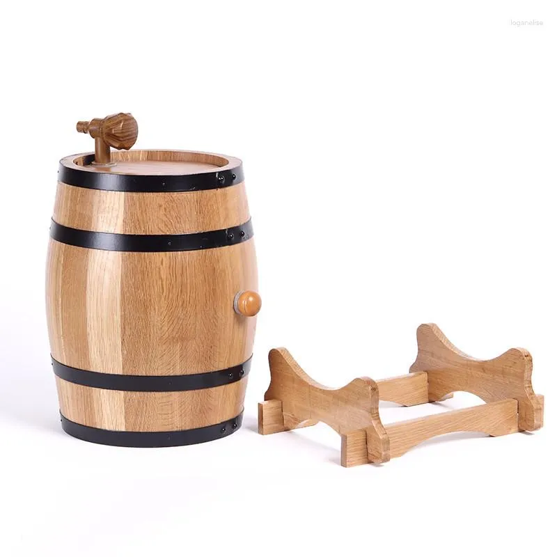 XMT-HOME Pure Oak Barrel Wine Bucket Wooden Barrels Alcohol Liquor Brandy Keg Without Inner Tank