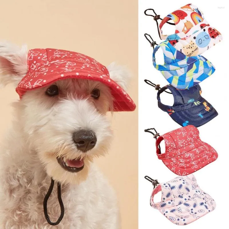 Vêtements pour chiens Casquettes pour animaux de compagnie Chapeau à visière Ajustement de la boucle Impression respirante Doux Confortable Habiller Polyester Parc Animal Chiens