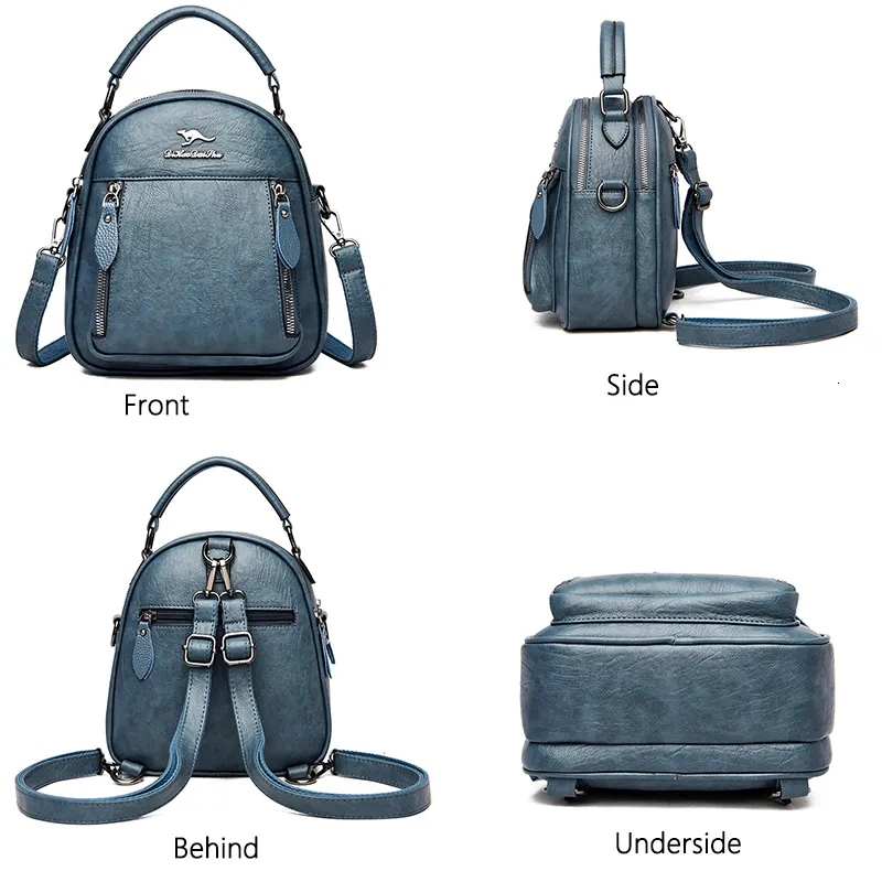 Kangaroo top leather backpack