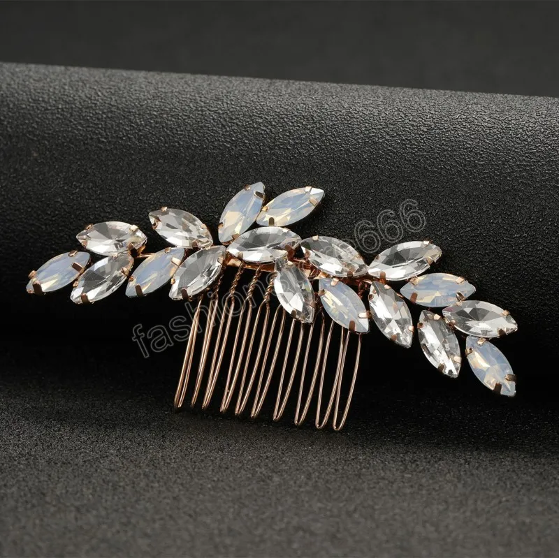 Crystal Hair Comb Shiny Hair Clips Wedding Sparkling Rhinestone Hair Accessories For Bride Women Tiara Headpiece Ornaments Jewel