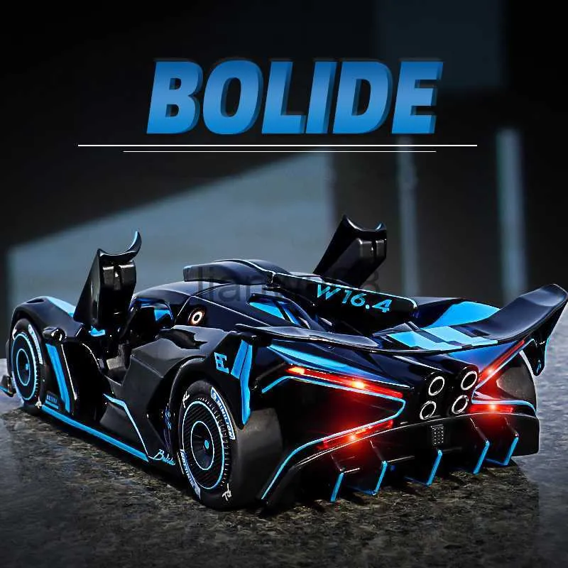 Diecast Model Cars 124 Bugatti Bolide Alliage Modèle De Voiture De Sport Diecasts Véhicules Jouets En Métal Concept Modèle De Voiture Simulation Son Lumière Cadeau Pour Enfants x0731