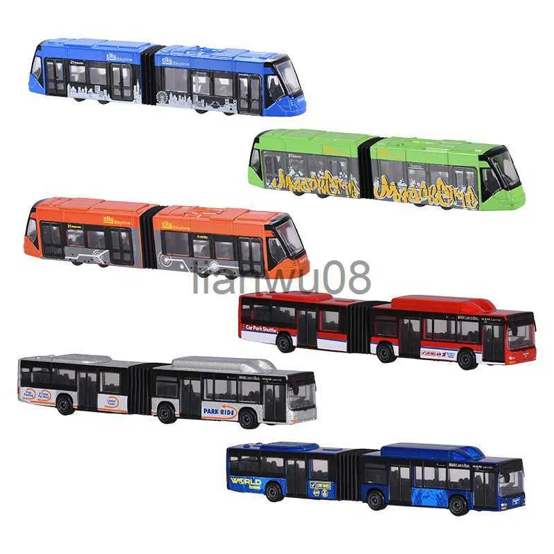 Diecast Model Arabalar Majorette 164 Man City Bus ve Siemens Avenio Tramvay Serisi Araba Sıcak Pop Çocuk Oyuncaklar Motorlu Taşıt Diecast Metal Model X0731