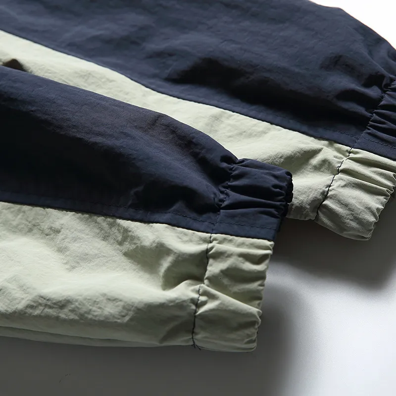 Colorful Splicing Hooded Punching Hh Jackets For Men