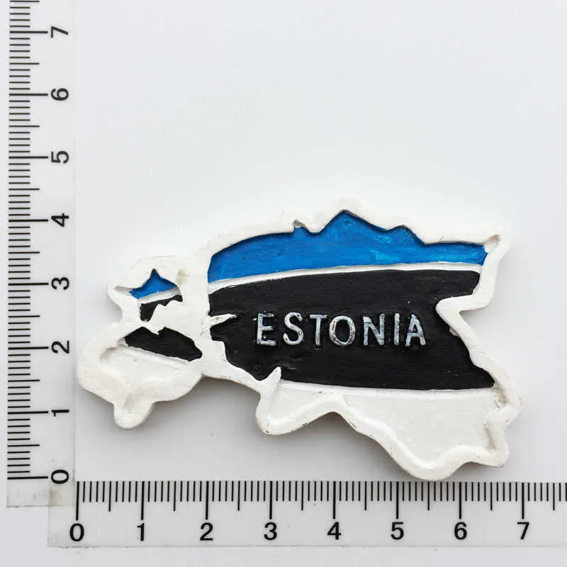 Magnete Da Frigo Estonia EU Series Souvenir, 6,3 X 8,9 Cm, Vinile Rigido