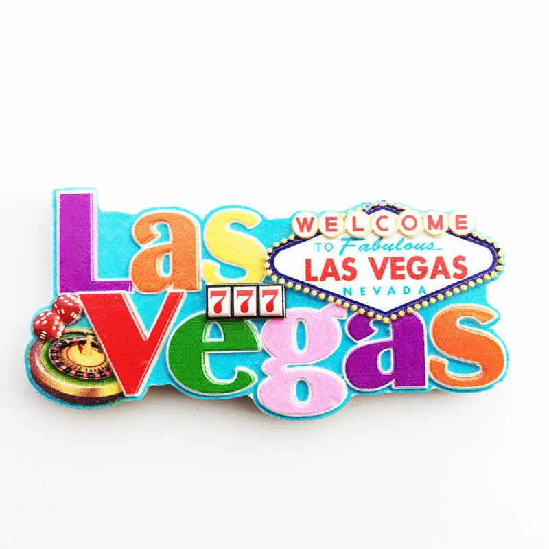 Wedare Magnet Souvenir 3D Las Vegas USA Réfrigérateur Aimant