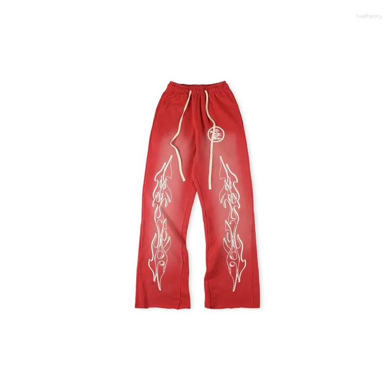 Pantalon masculin 2023SS laver les sports cousus pantalon évasé décontracté imprimé pantalon de survêtement