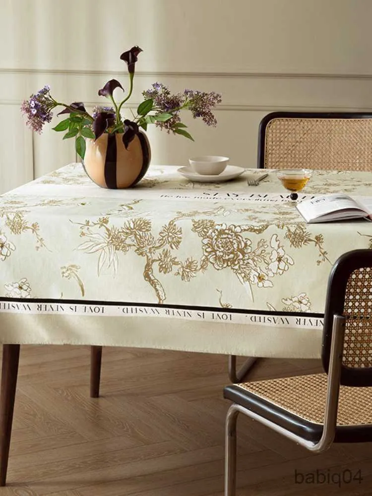 Table Cloth Sakura Style Quiet Wind Table Cloth Light Luxury Feeling Table Cloth Rectangular Tea Table Cover Cloth Home Use R230731