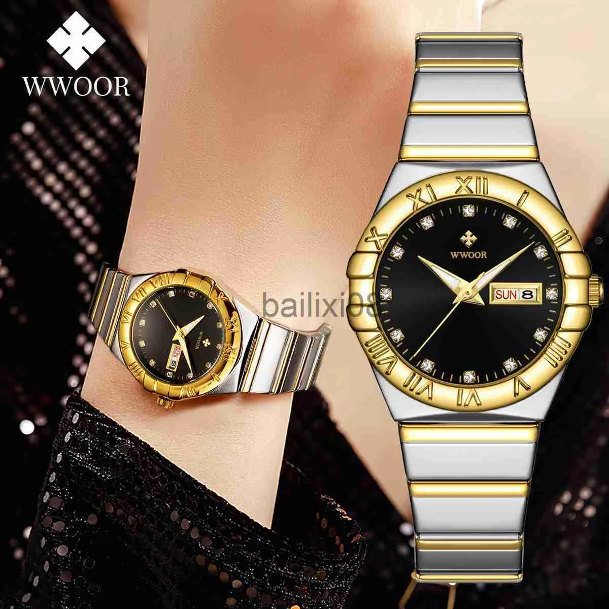Другие часы Wwoor New Famous Luxury Brands Белые женщины смотрят маленькие стальные наручные часы Ladies Waterproof Elogio Feminino 2023 J230728