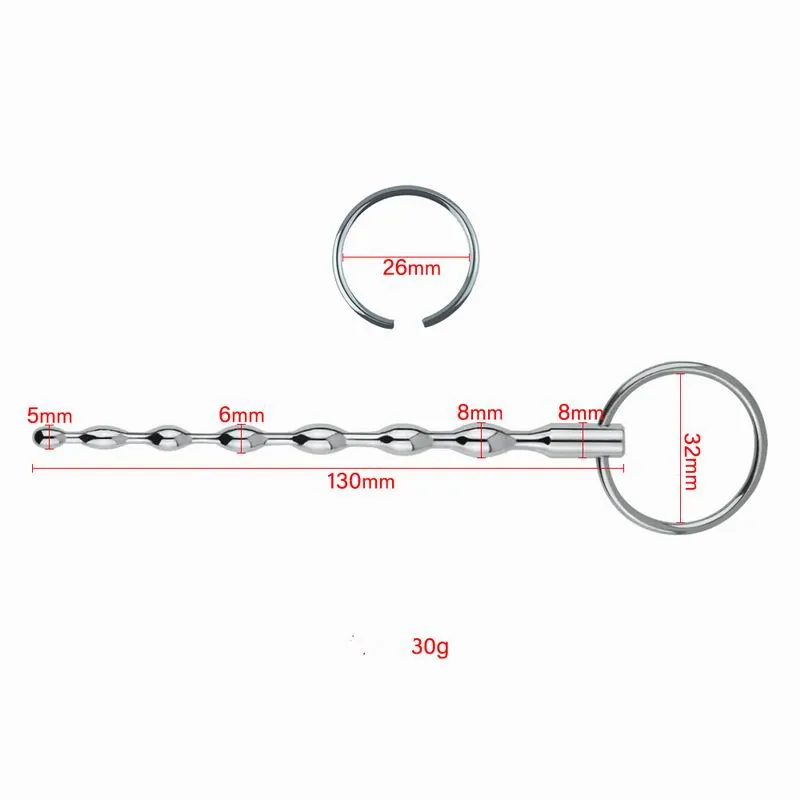 高品質の雄のステンレス鋼固体尿プラグビーズ金属カテーテルロッドメンズショートフェチセックスおもちゃ大人ゲーム製品