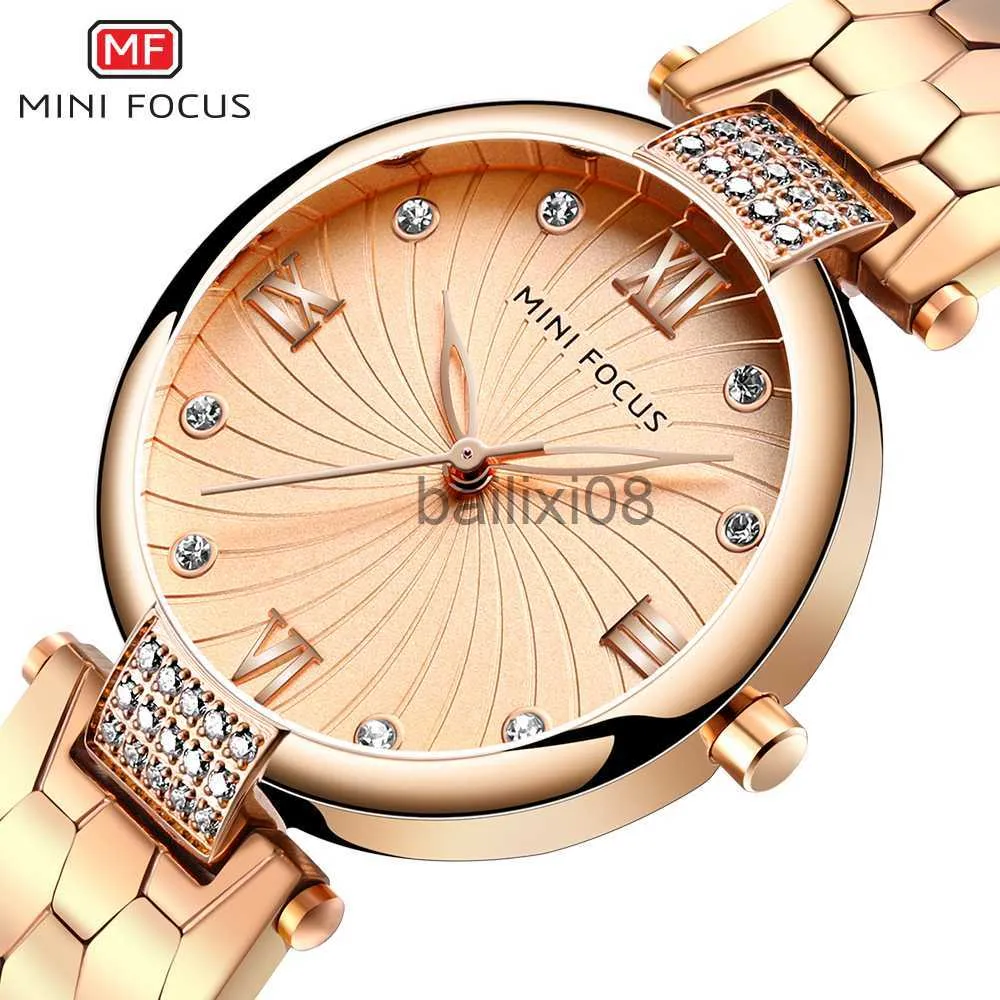 Outros Relógios MINI FOCUS Marca Luxo Moda Relógios Quartzo Feminino Relógio Feminino Relógio de Pulso Feminino Ouro Rosa Reloj Mujer Dames Horloges J230728