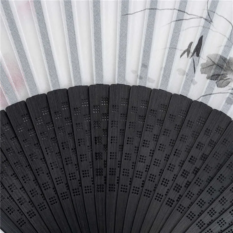 Продукты в китайском стиле китайский стиль рисовать чернила ландшафт складной вентилятор резовый полая ручка Lady Retro Fan Fan для танцующего реквизита домашний декор