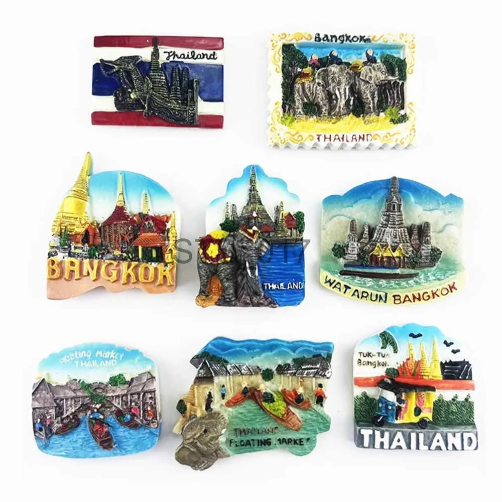 Fridge Magnets Asia Thailand Tourist Souvenir Fridge Magnets Decoration Articles Handicraft Refrigerator Collection Gift x0731