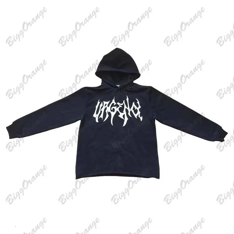 Mens Hoodies Sweatshirt Sweatshirt Men Street Top Y2K Süper Gevşek Baskı Amerikan Gotik Moda Düzensiz Desen Giyim 230731