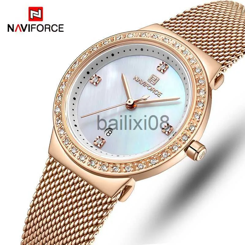 Inne zegarki Kobiety oglądają NaviForce Fashion Casual Quartz Watches Ladies Waterproof zegar zegarowy ze zegar zegarowy zegar zegarowy Relogio Feminino J230728