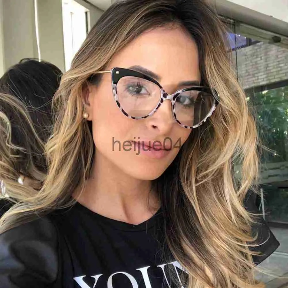 Lenzenvloeistof Frame mimiyou Fashion Cat Eye Bril Frame Vrouwen Luipaard Optische Brillen Lady Brillen Frame Clear UV400 Merk Designer oculos x0731