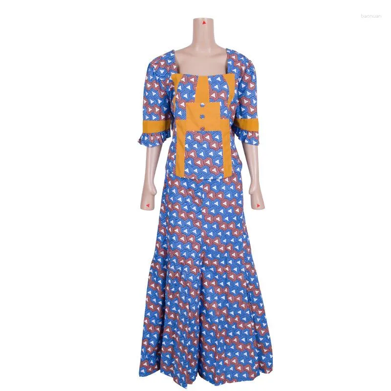 Etniska kläder i Stock Women Set African Print Dashiki Topps och långa kjolar kläder XH161