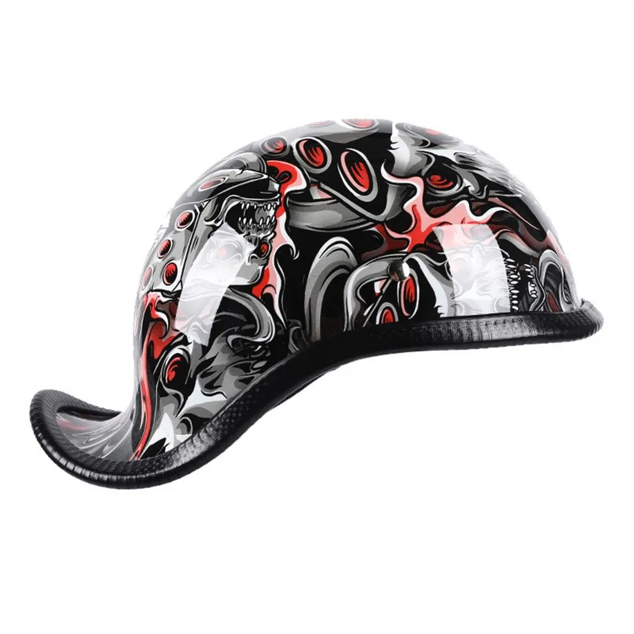 Nouveau casque de moto visage ouvert rétro demi moto protection course hors route Casco Moto Capac HZYEYO H-998258m