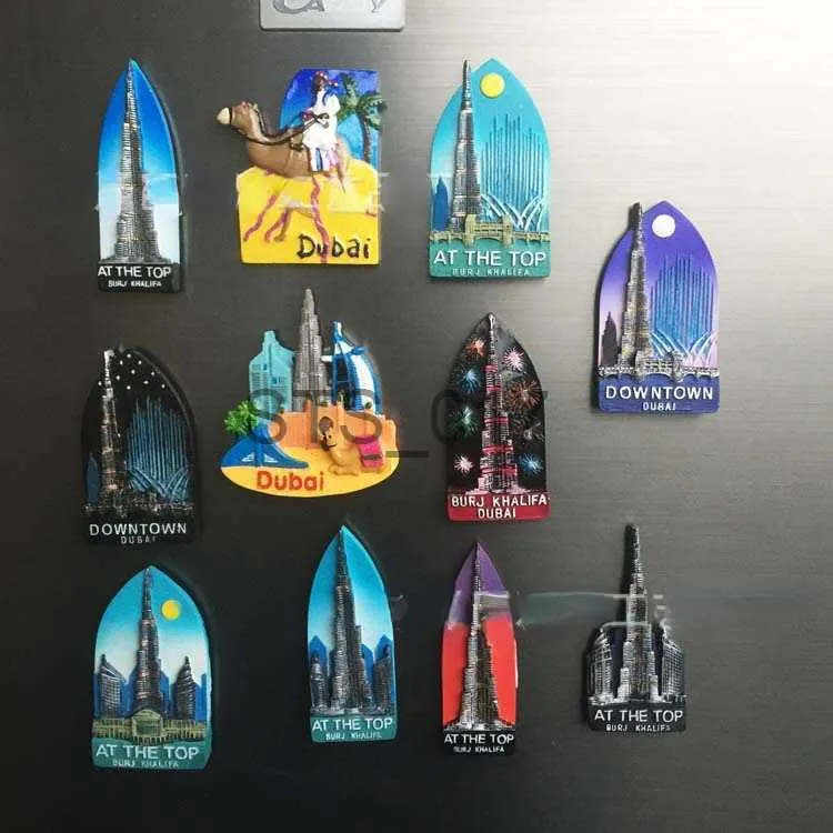 Imãs de geladeira Dubai lembrança magnética ímãs de geladeira resina artesanato presentes ímã geladeira x0731