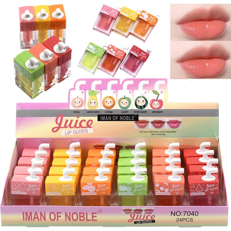 Lipstick 24Pcsbox Clear Lip Gloss Oil Wholesale Bulk Lip Moisturizer for Dry Skin Lipstick Lipgloss Set Women Cosmetics 230731