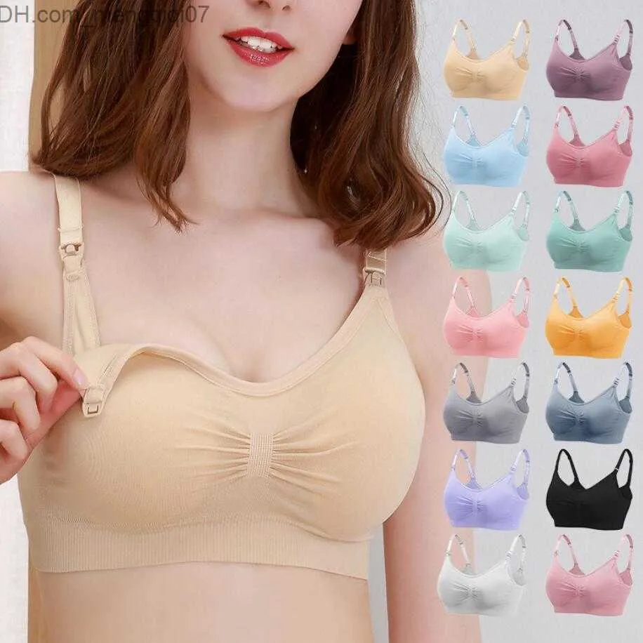 Maternity Intimates Maternity Intimates Nursing Bra Pure Cotton Wireless Maternitys Underwear Seamless Plus Size Front Buckle Breast Feeding Z230802