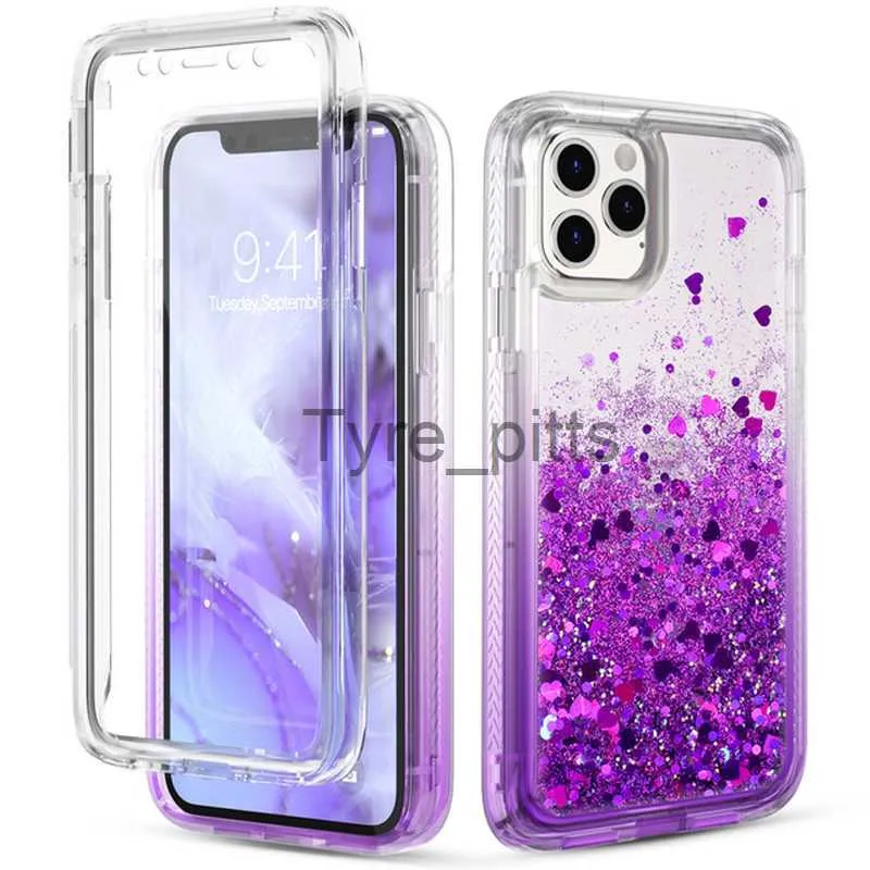 Custodie per cellulari Love Heart Liquid Glitter Custodia per cellulare Quicksand per 11 Pro Max Bling Cover posteriore per cellulare per iPhone 6 7 8 Plus X XR XS Max x0731