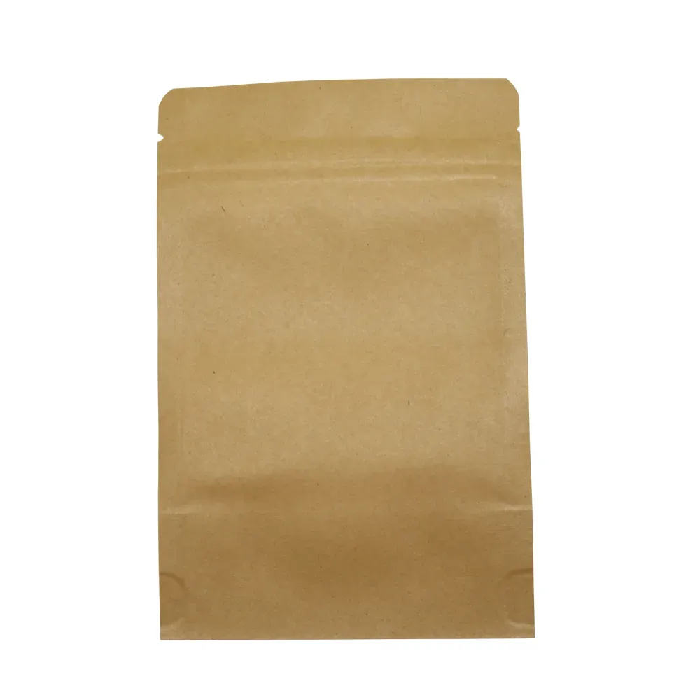 lot 5 Sizes Stand Up Kraft Paper Food Bags Doypack Zip lock Brown Storage Paper Bag Clear Window Bulk Food Package Bags6767870