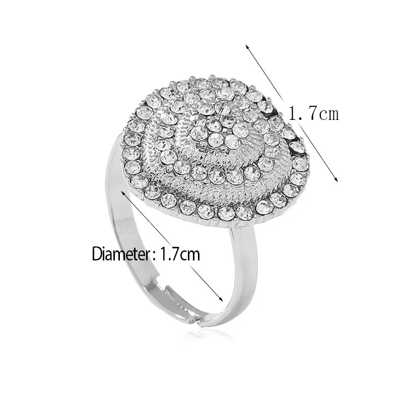 New Fashion Simple Bright Love Heart Crystal Full Rhinestone Ring Anello regolabile femminile Gioielli di fidanzamento matrimonio