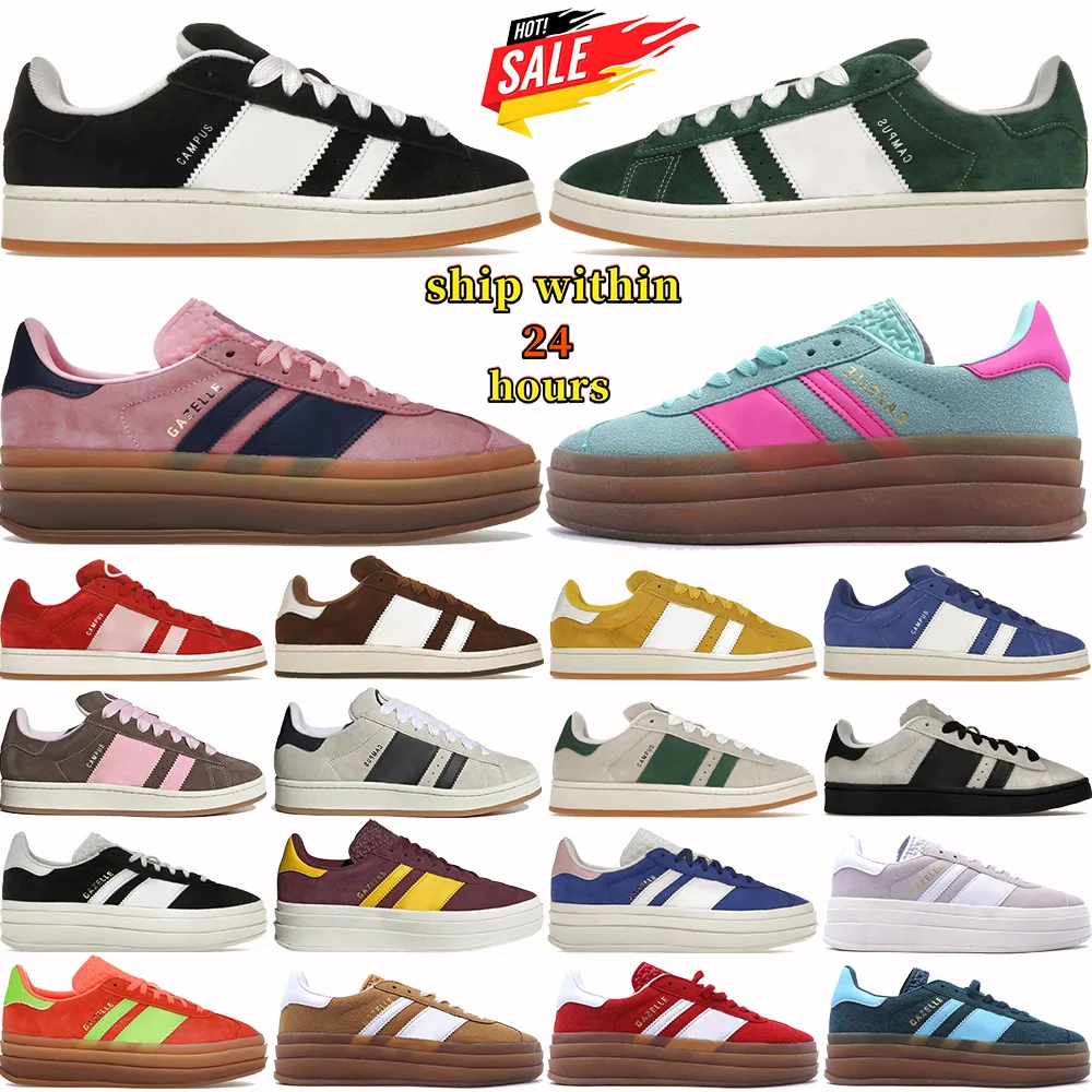 OG Sambas Gazelle Bold Campus 00s Suede Platform Casual Shoes Pink Glow ...