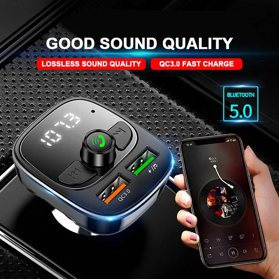 CAR BLUETOOTH FM Nadajnik 5 0 Odtwarzacz MP3 Odbiornik audio 3 1A Podwójny USB Szybka ładowarka Obsługa TF U Disk2195