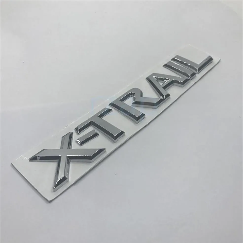 Odznaka z tyłu samochodu 3D Chrome X Letters Trail Srebrna naklejka do Nissan X-Trail Auto Styling260m