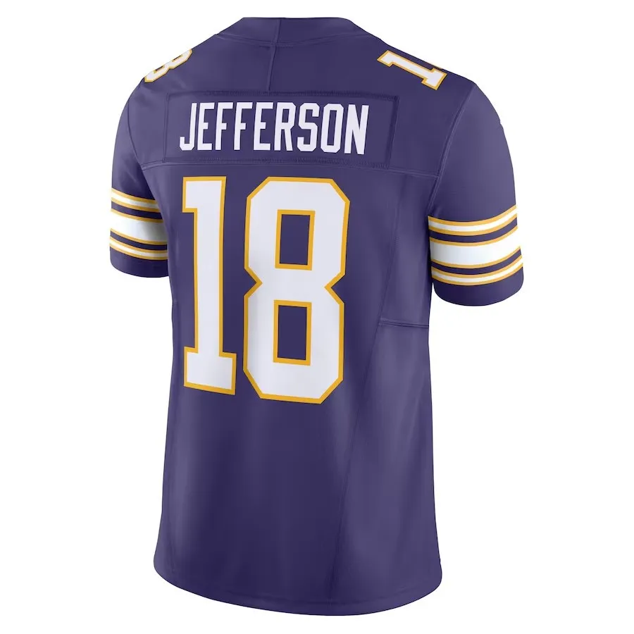 Jersey Football Justin Jefferson 18 T.J. Hockenson 87 Men Jerseys Purple Shotback Rozmiar S-XXXL zszyty koszulka