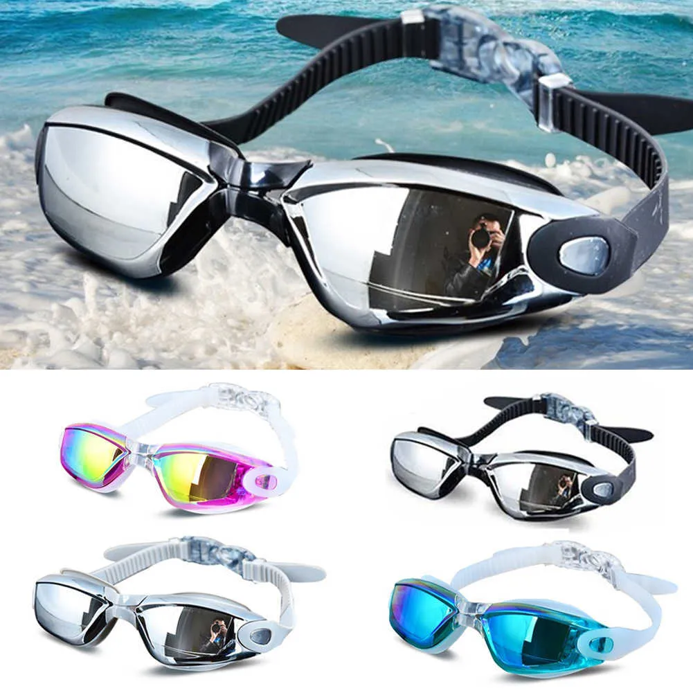 Electroplating UV Waterproof Anti fog Swimwear Eyewear Swim Diving Water Glasses Adjustable Swimming Goggles Women Men