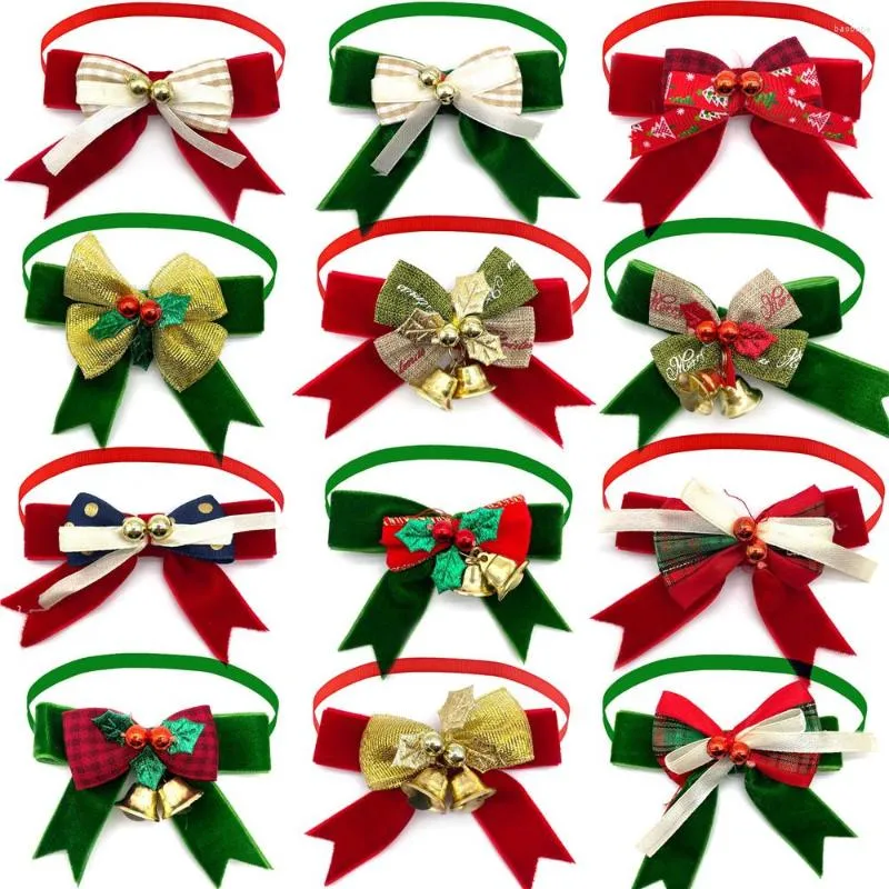 Dog Collars 50/100pcs Pet Bowtie Christmas Bow Tie For Small Dogs Ties Collar Grooming Product Supplies Necktie
