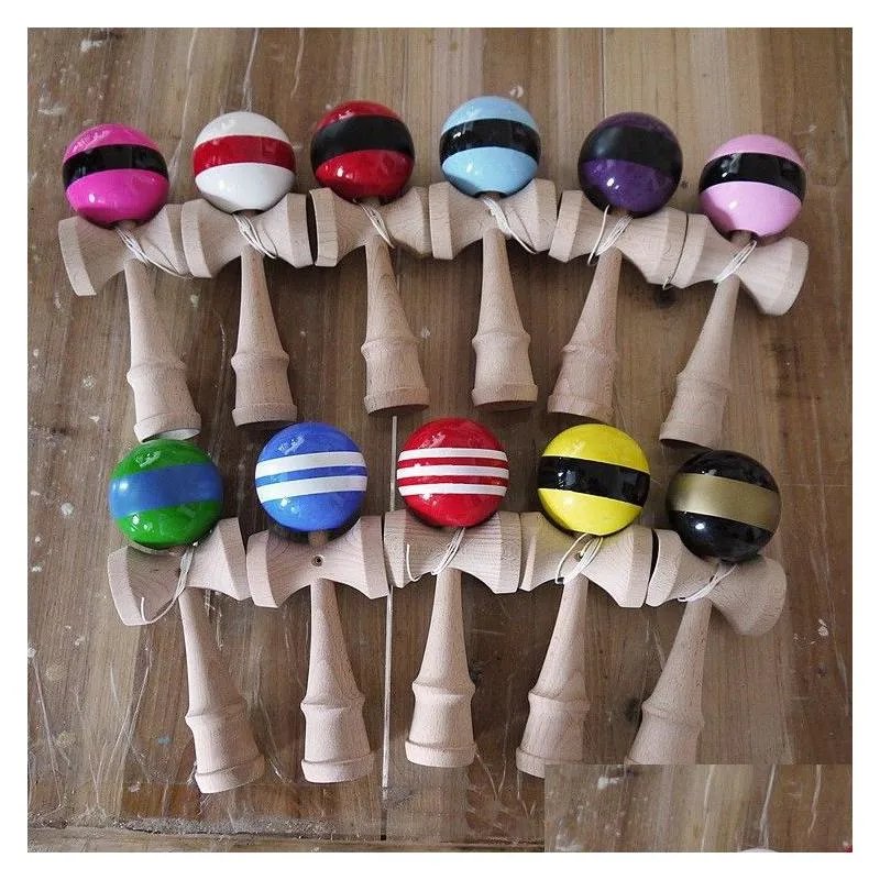 Parti Favor Satış Çizgileri Hat Kendama Ball Büyük Boyut 18.5x6cm Japon Geleneksel Ahşap Oyun Oyuncak Eğitim Hediyesi Oyuncaklar Damla Teslimat H DH9LO