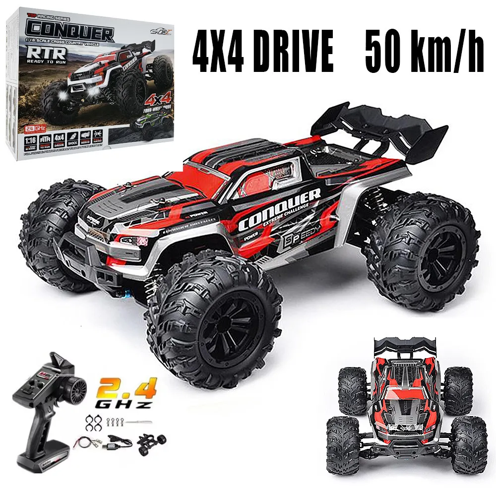 ElectricRC Car Scale Large RC 50kmh Giocattoli per bambini ad alta velocità per ragazzi Telecomando Auto 24G 4WD Off Road Monster Truck 230729