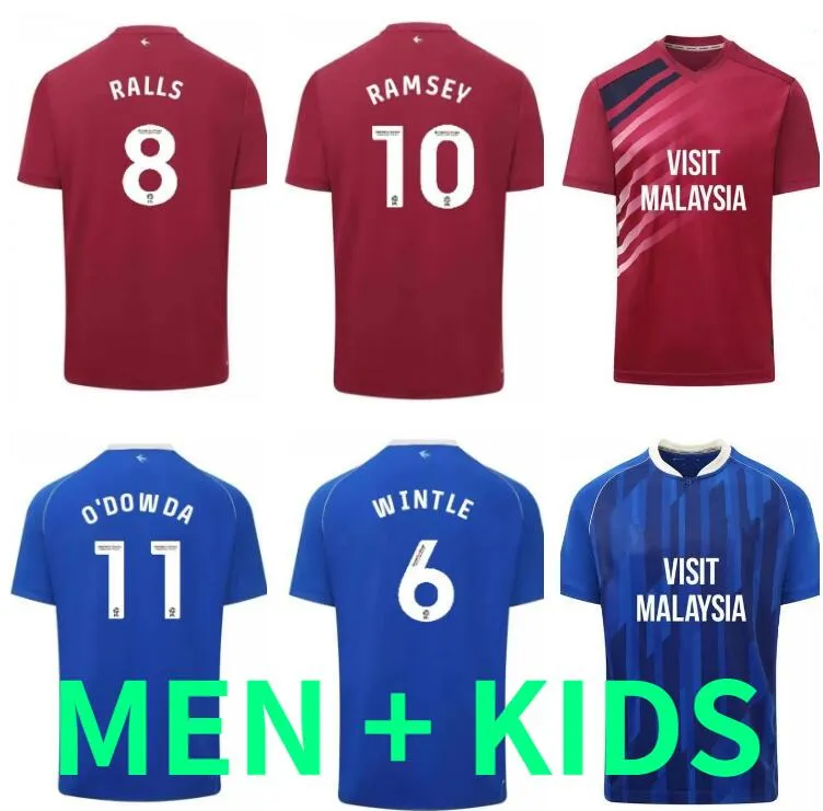 23 24 Cardiff Soccer Jerseys City Hommes Enfants Kit Chaussettes Ensembles complets Moore Camisetas de futbol Morrison Ralls Murphy Hoilett Leandro Chemises de football 2023 2024