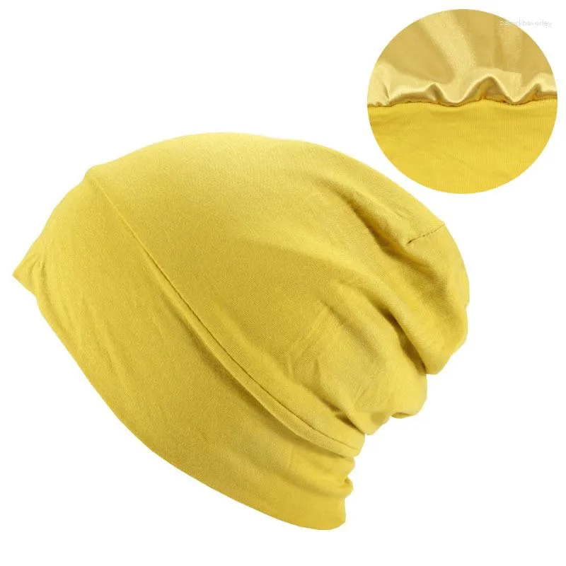 Berets Womeng Men's Adjustable Satin Hair Cap For Sleeping Yoga Cloth Sports Hood Hat Women Night Styling Turban Bonnet