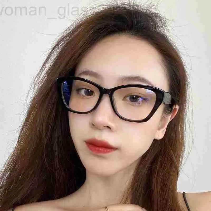 Солнцезащитные очки Дизайнер 2022 Новый Big P Jia Pu Chao Glasses Женское лицо показывает тонкую красную книгу Горячая сеть красная нерегулярная черная рама Yxez