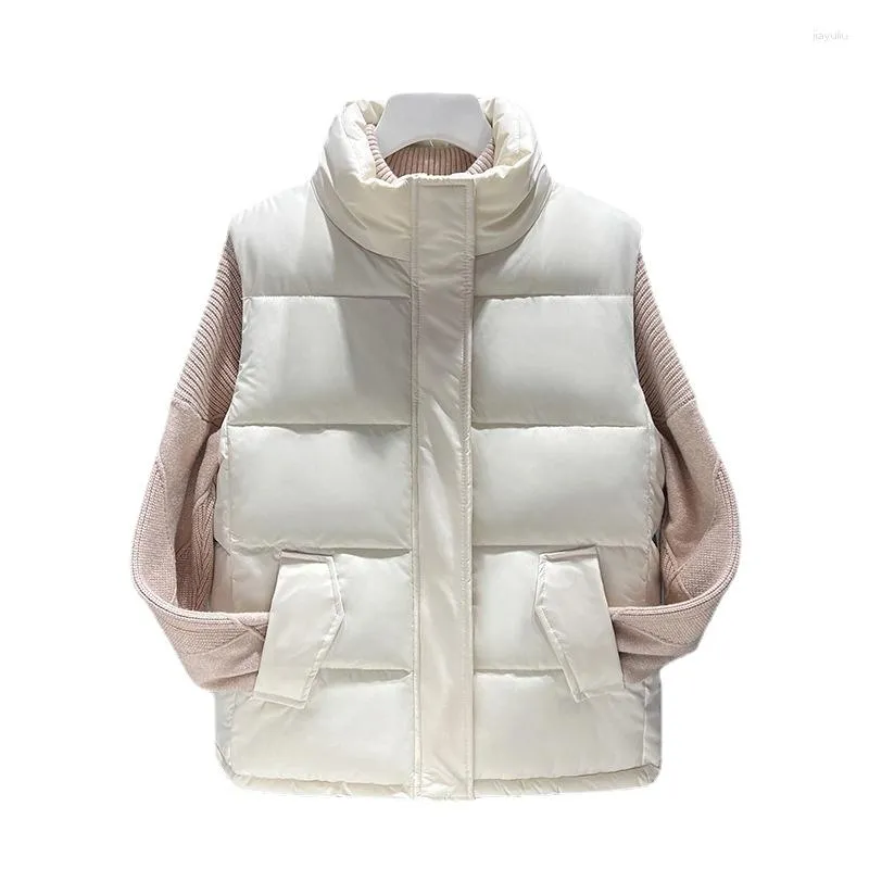 Femmes gilets ZXRYXGS tempérament vers le bas coton gilet veste 2023 automne hiver manteau extérieur col debout