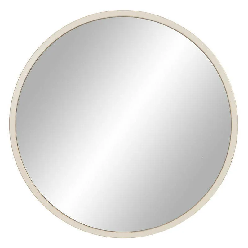 Väggklistermärken minimalistisk rund metallrammonterad spegel nödställd grädde guld 30 "x 230731