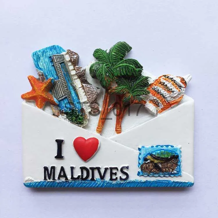 Magnete Frigorifero 3D Maldive | Souvenir Di Viaggio In Resina Fatto A Mano - 2