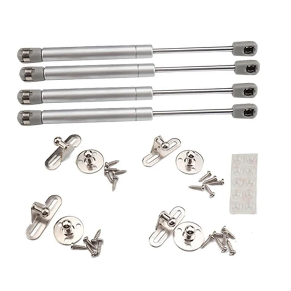 Pièces 4pcs 100N 22 5lb Support Capot Avant Charnière En Acier RV Pneumatique Universel Ressort À Gaz Ascenseur Support Meubles Armoire Strut Bar219f