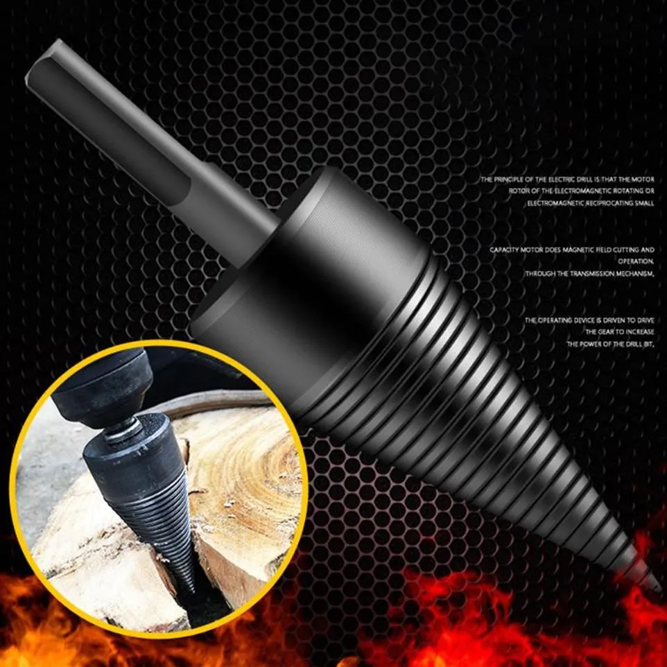 Professional Drill Bits Wood Splitter High Speed Steel Log Firewood Screw Cone Driver Hand For Woodworking Tools232J