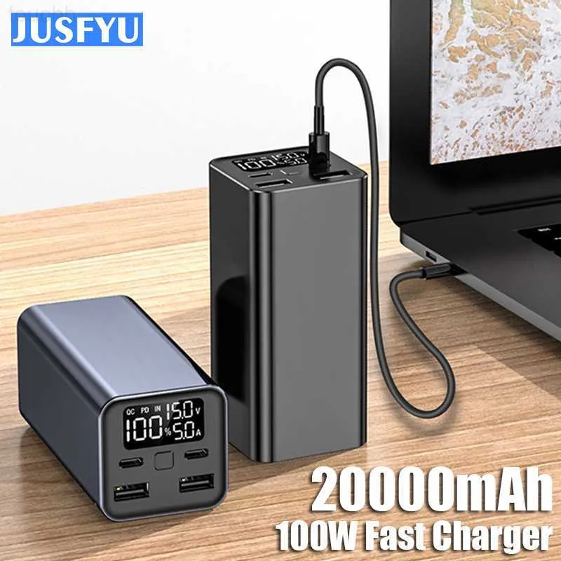 Cell Phone Power Banks 20000mAh Power Bank Type C PD 100W Fast Charging Powerbank External Battery Charger For Smartphone Laptop Tablet iPhone Xiaomi L230731